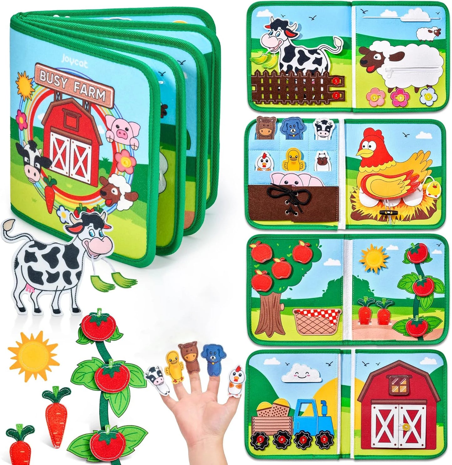 Montessori Meşgul Kitap - 3D Bebek Hikaye Kumaş Aktivite Sessiz Kitap Okul Öncesi Eğitim Seyahat Oyuncağı