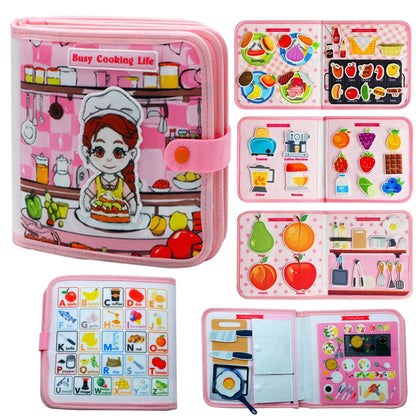 Montessori Meşgul Kitap - 3D Bebek Hikaye Kumaş Aktivite Sessiz Kitap Okul Öncesi Eğitim Seyahat Oyuncağı